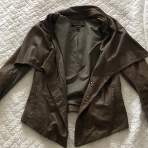COPY - Brown leather crop coat